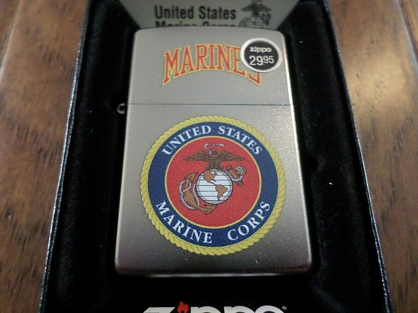 MARINE CORPS CHROME ZIPPO LIGHTER U.S MILITARY USMC EGA U.S.A MADE ZIPPO'S