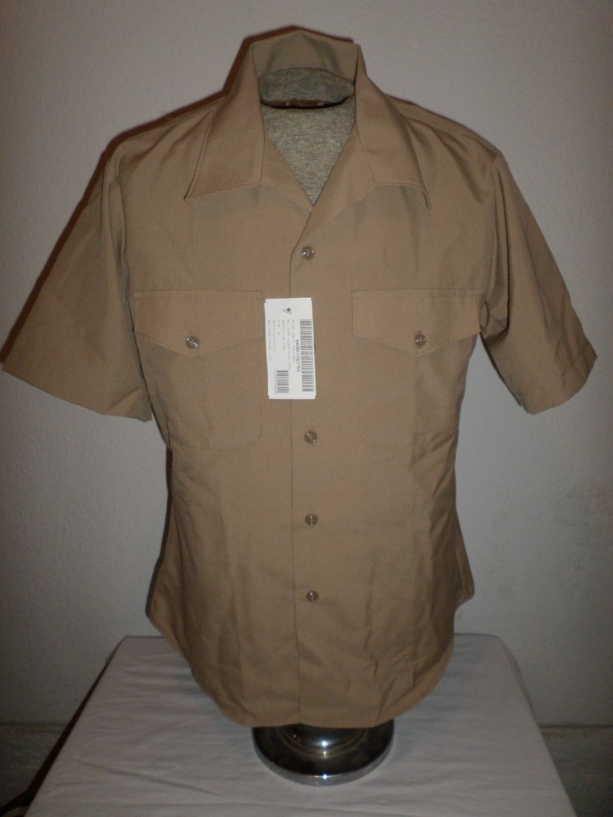 NEW U.S MILITARY NAVY MARINE CORPS SHORT SLEEVE KHAKI DRESS SHIRT 16 1/2 US MADE