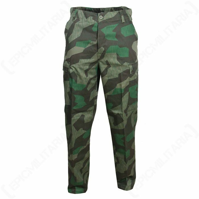 GERMAN SPLINTER CAMOUFLAGE PANTS MILITARY BDU CARGO 6 POCKET FATIGUE T ...