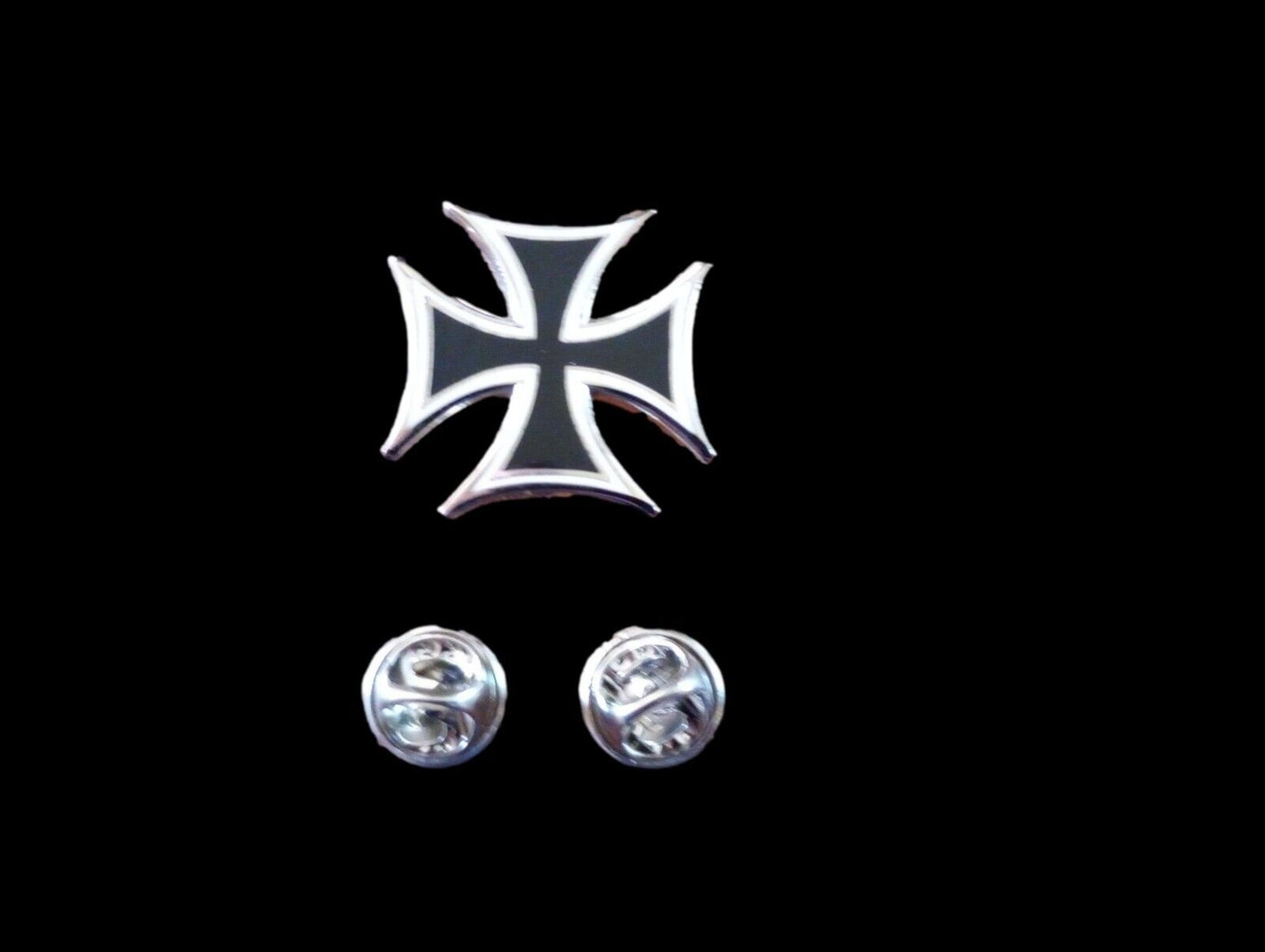 IRON CROSS HAT PIN LAPEL DOUBLE POST PIN