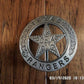 TEXAS RANGERS NOVELTY BADGE OLD WEST SILVER STAR PINBACK 1 5/8"