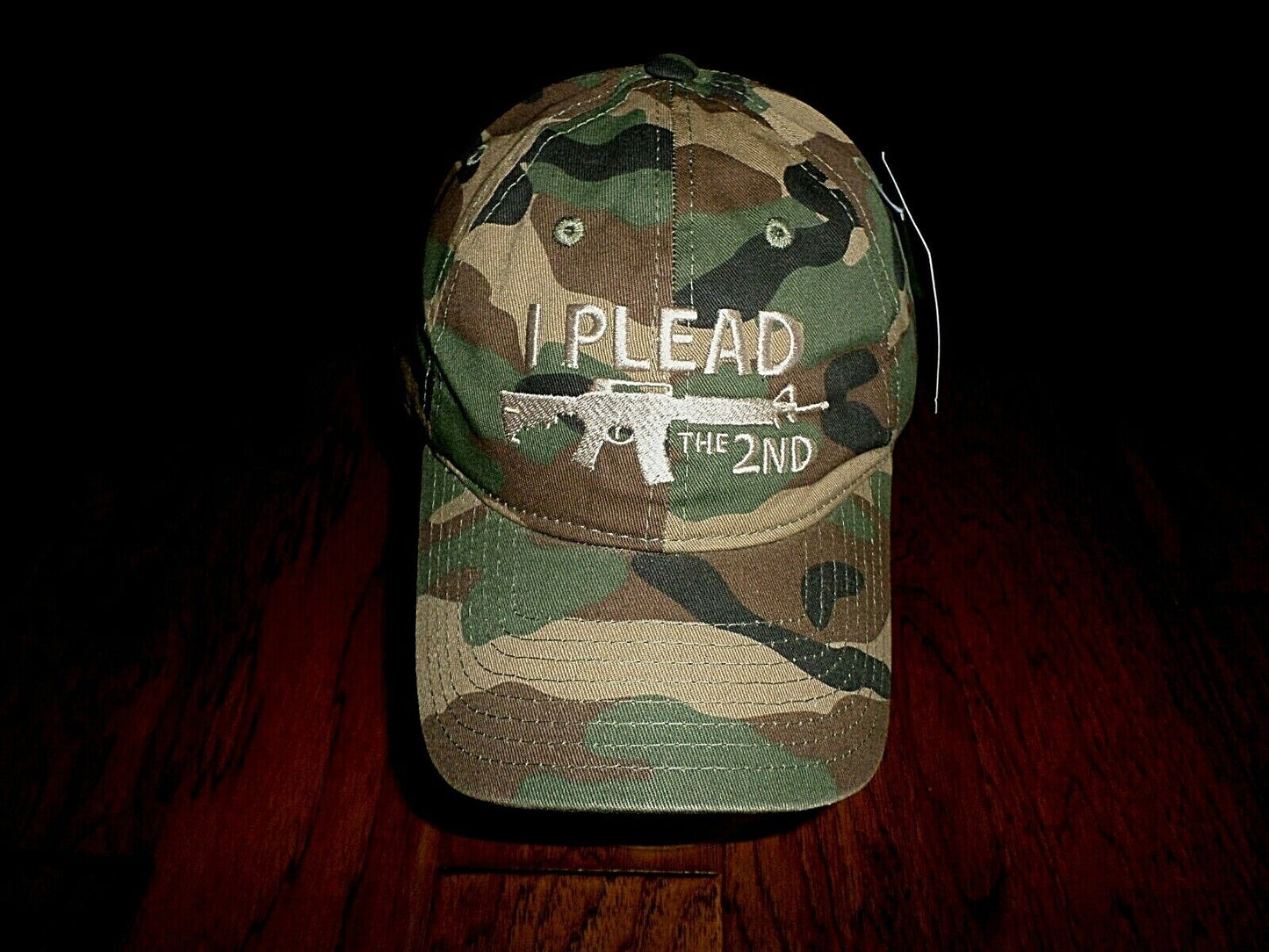 I Plead The 2nd Amendment Hat Embroidered Polo Woodland Camouflage Baseball Cap