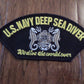 U.S NAVY DEEP SEA DIVER WE DIVE THE WORLD OVER HAT PATCH USA MADE HEAT TRANSFER