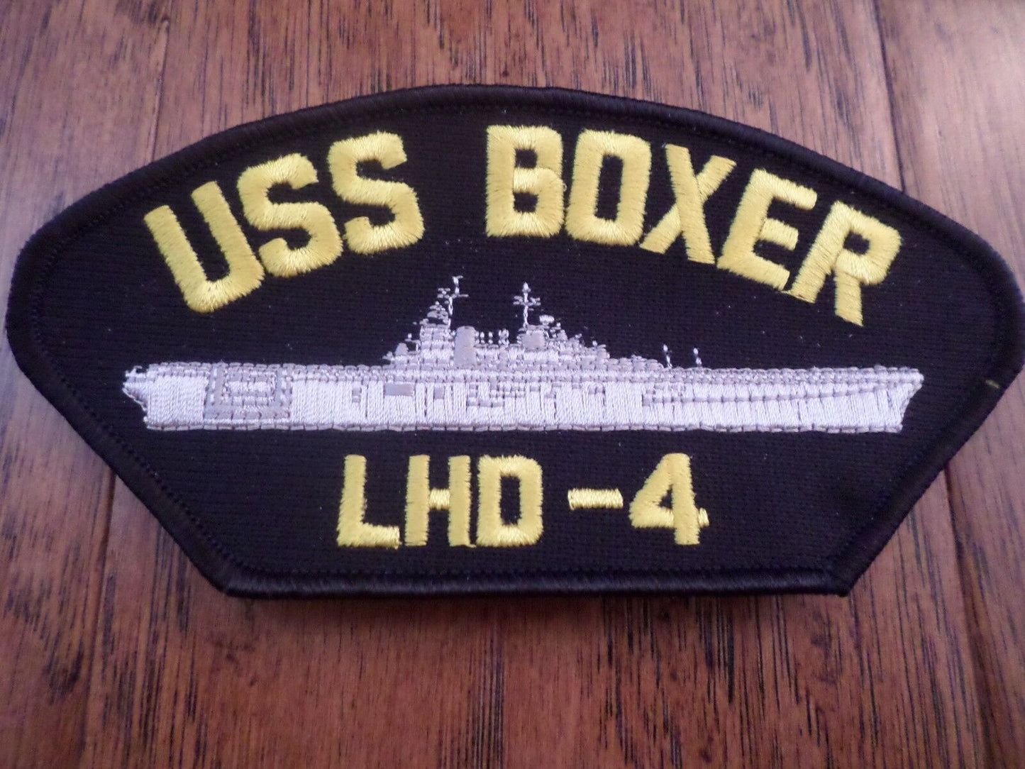 USS BOXER LHD-4 U.S NAVY SHIP HAT PATCH U.S.A MADE EMBROIDERED PATCH