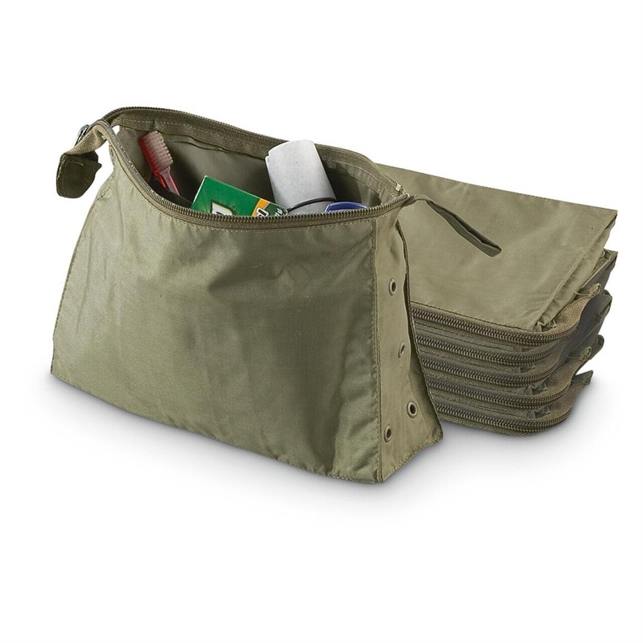 GERMAN ARMY BUNDESWEHR PERSONAL TOILETRY KIT BAG OD GREEN NYLON SURPLUS