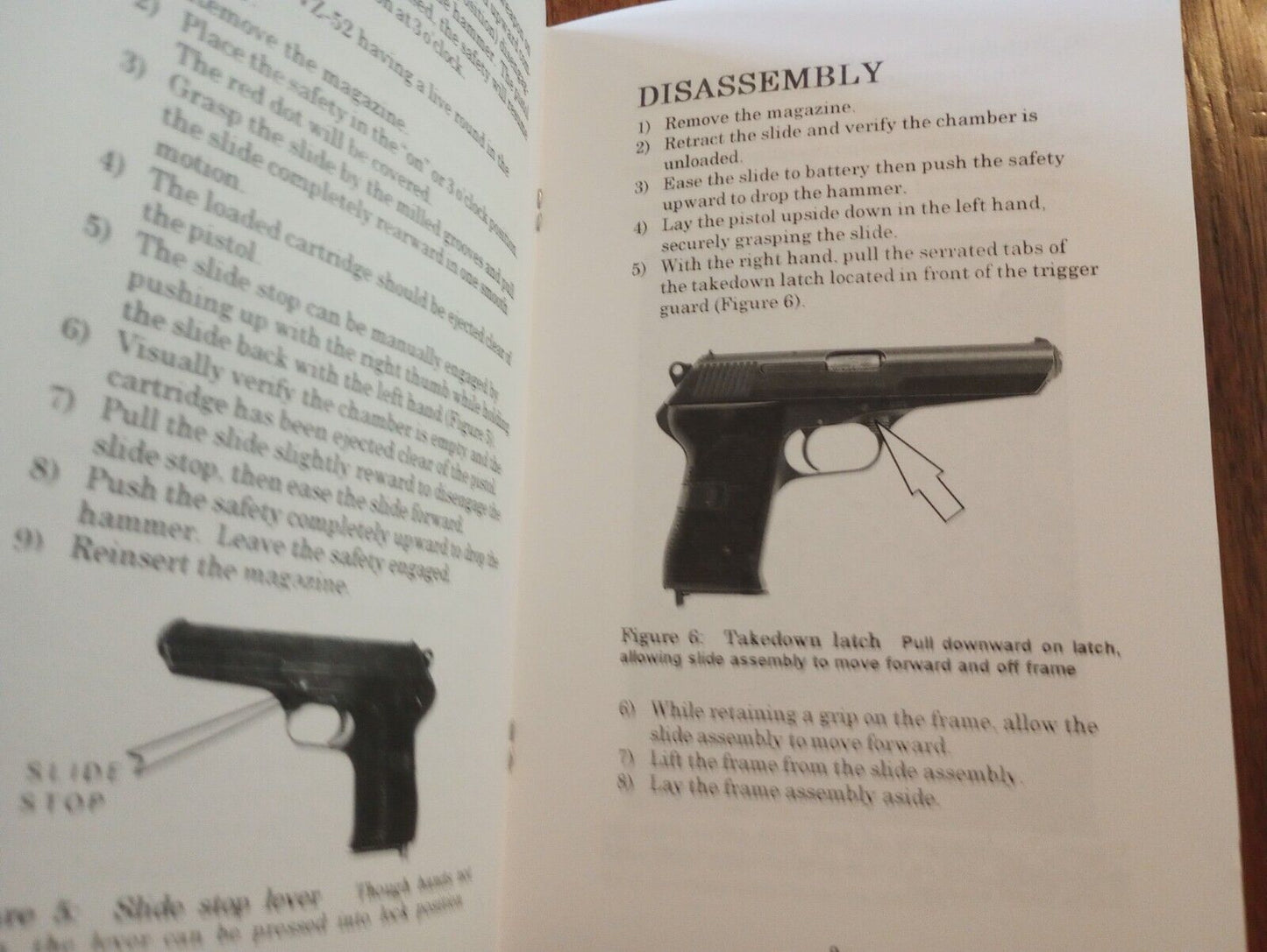 CZ-52 CZECH PISTOL OPERATORS MAINTENANCE INSTRUCTION MANUAL