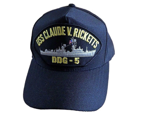 USS CLAUDE V RICKETTS DDG-5 NAVY SHIP HAT U.S MILITARY OFFICIAL BALL CAP US MADE