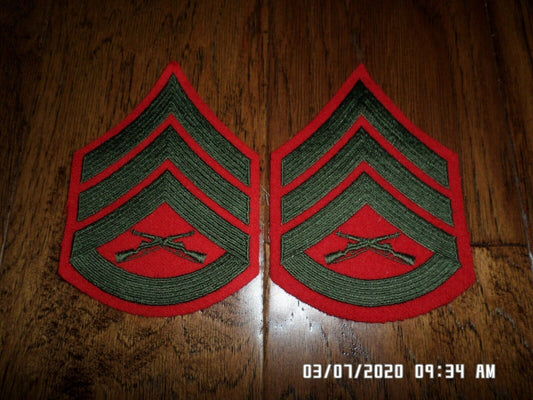 MARINE CORPS STAFF SERGEANT SHOULDER PATCHES ALPHA SERVICE DRESS UNIFORM CHEVRON