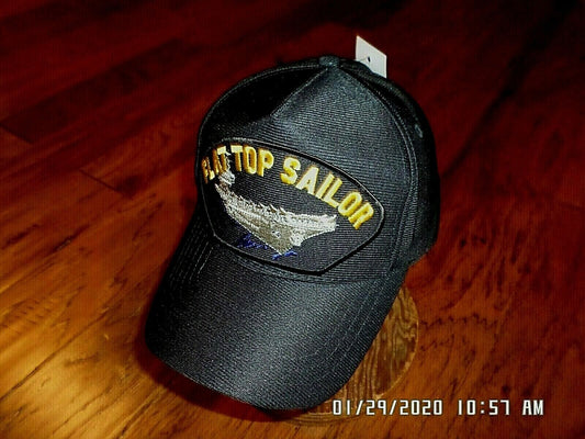 FLAT TOP SAILOR NAVY SHIP HAT U.S MILITARY OFFICIAL BALL CAP U.S.A MADE