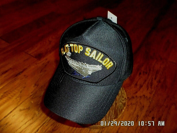 FLAT TOP SAILOR NAVY SHIP HAT U.S MILITARY OFFICIAL BALL CAP U.S.A MAD ...
