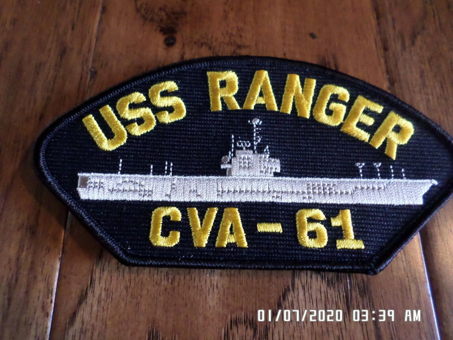 U.S NAVY SHIP HAT PATCH. USS RANGER CVA-61 SHIP PATCH U.S.A MADE NAVY CARRIER