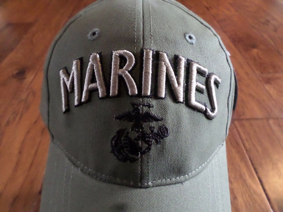 U.S Marine Corps EGA Hat OD Green USMC Licensed ball Cap 3D Design ...
