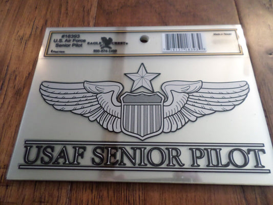 U.S MILITARY AIR FORCE SENIOR PILOT WINGS WINDOW DECAL BUMPER STICKER.