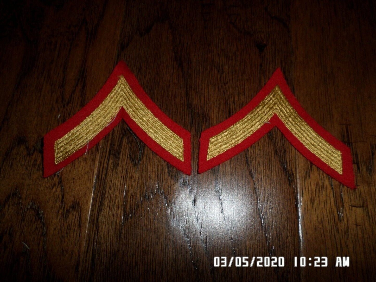 MARINE CORPS PRIVATE FIRST CLASS SHOULDER PATCHES DRESS BLUES UNIFORM CHEVRON