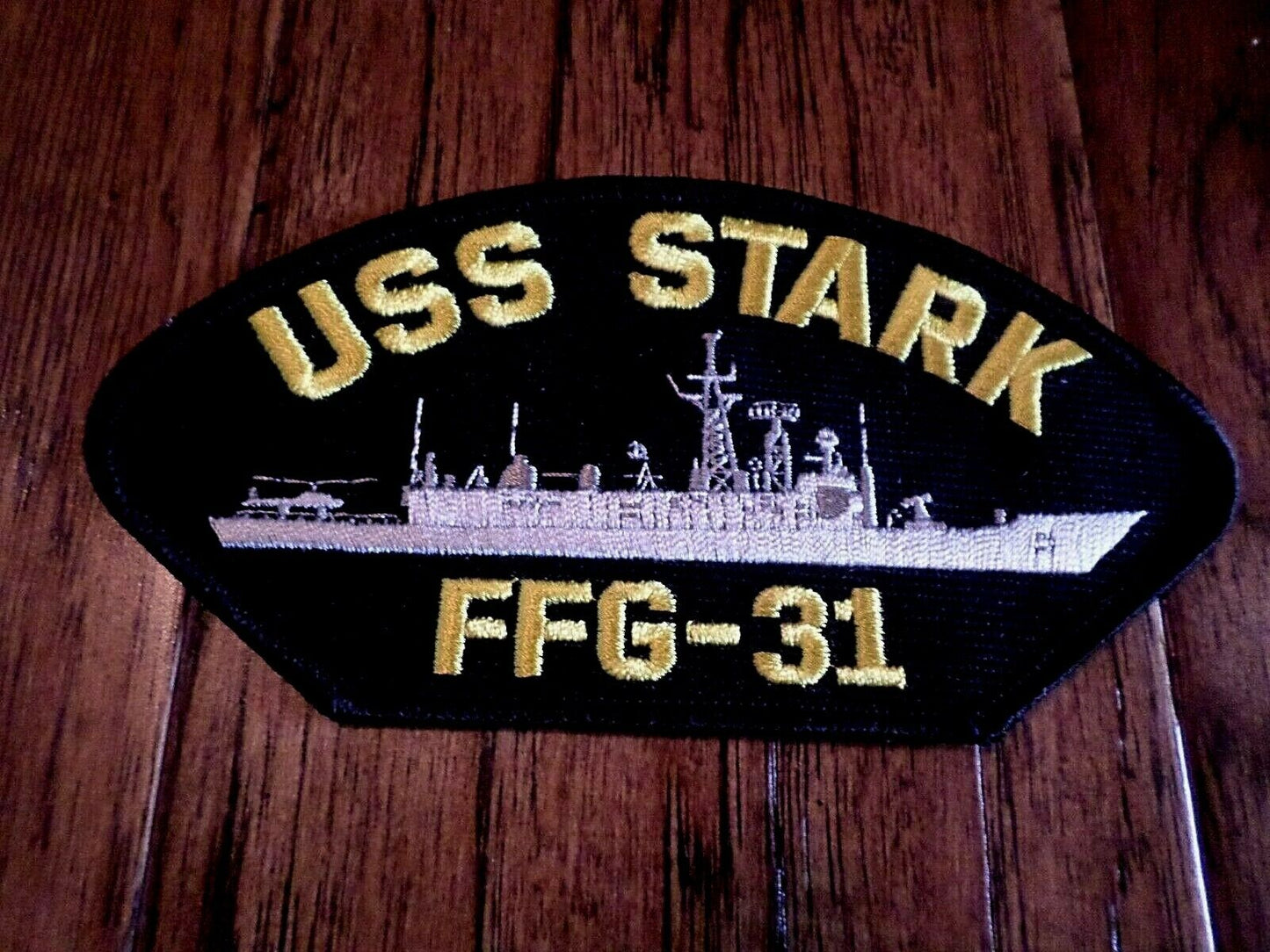 USS STARK FFG-31 U.S NAVY SHIP HAT PATCH U.S.A MADE HEAT TRANSFER