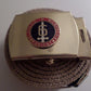 U.S MILITARY GRADE KHAKI WEB BELT WITH 6th MARINE CORPS BRASS BUCKLE U.S.A MADE