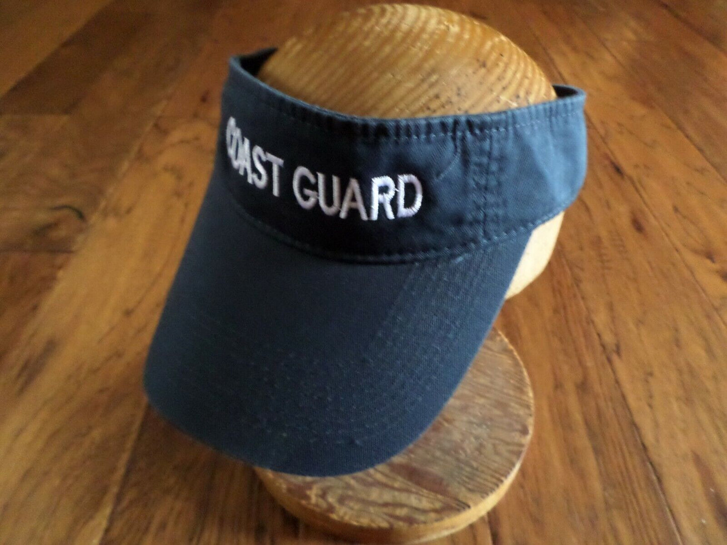 U.S COAST GUARD SUN VISOR CAP BLUE HAT WITH EMBROIDERED WHITE COAST GUARD