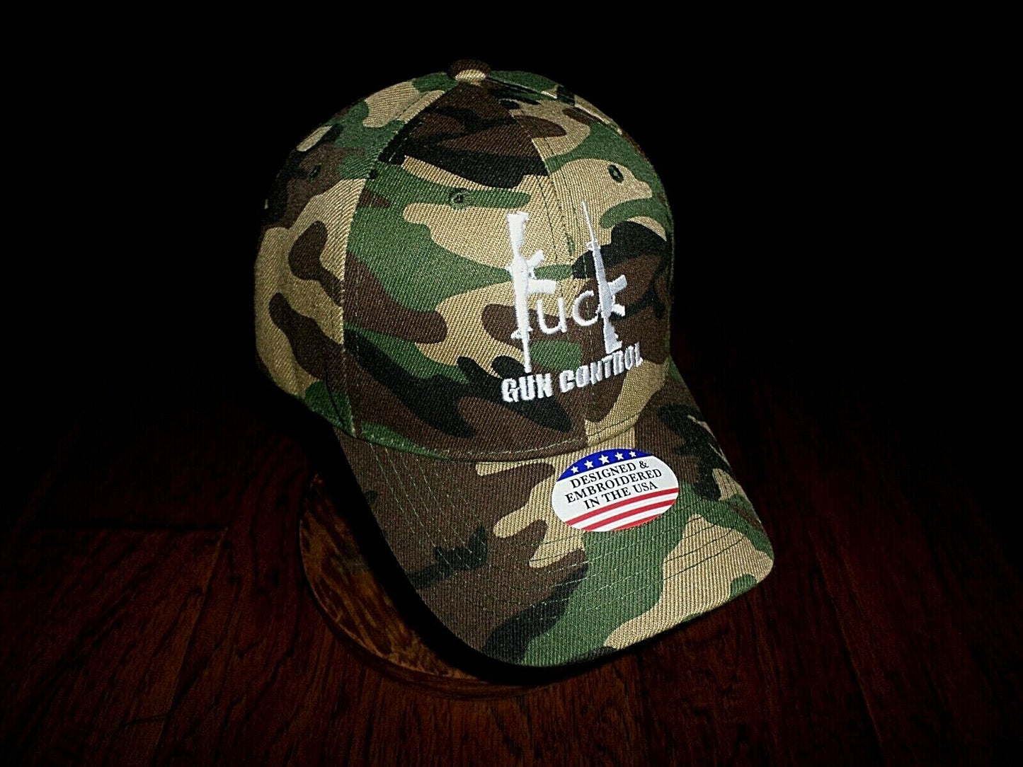 2nd AMENDMENT HAT F**K GUN CONTROL CAP EMBROIDERED CAMOUFLAGE