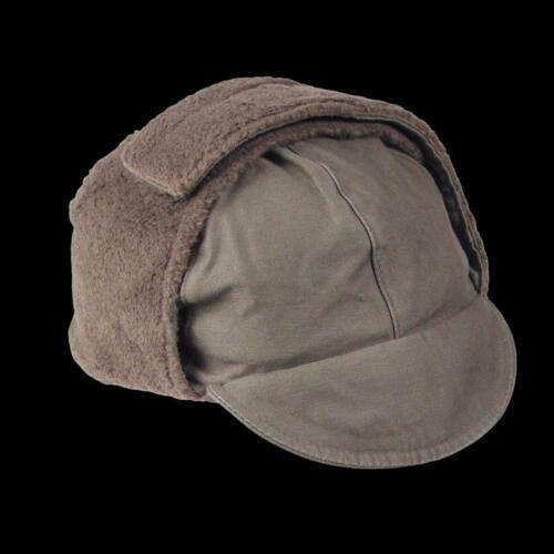 GERMAN MILITARY ISSUE ARMY OD GREEN COLD WEATHER WINTER CAP/HAT EAR FLAPS NEW
