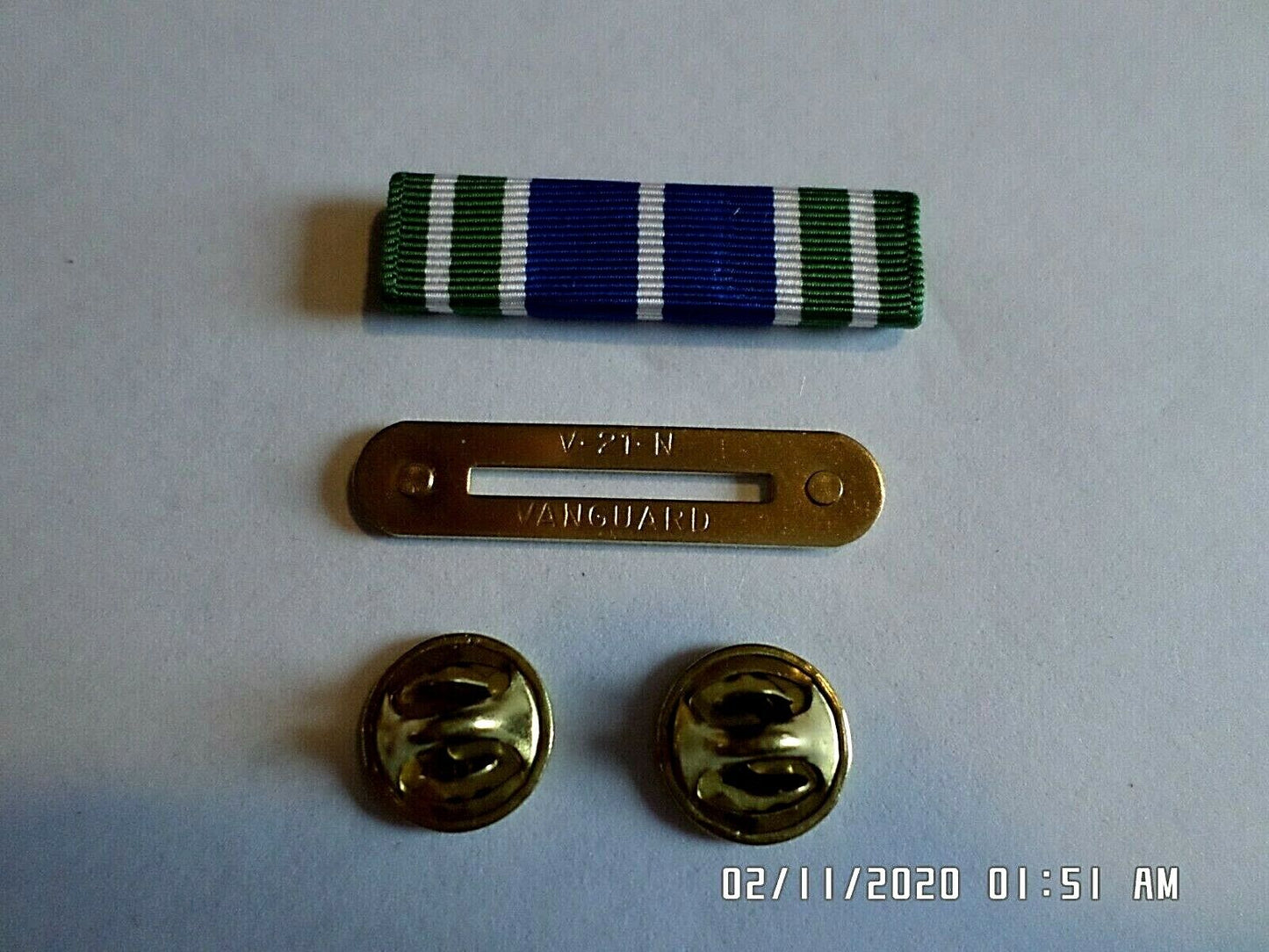 ARMY ACHIEVEMENT SERVICE RIBBON WITH RIBBON HOLDER US MILITARY VETERAN GI ISSUE