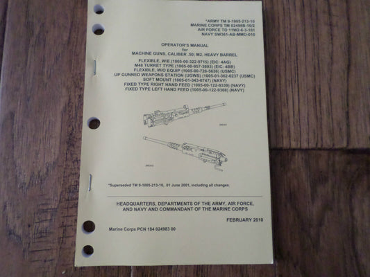 DEPARTMENT OF THE ARMY OPERATOR'S MANUAL .50 CALIBER M2 HEAVY BARREL