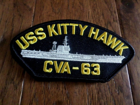 U.S NAVY SHIP HAT PATCH USS KITTY HAWK CVA-63 SHIP PATCH NAVY CARRIER U.S.A MADE