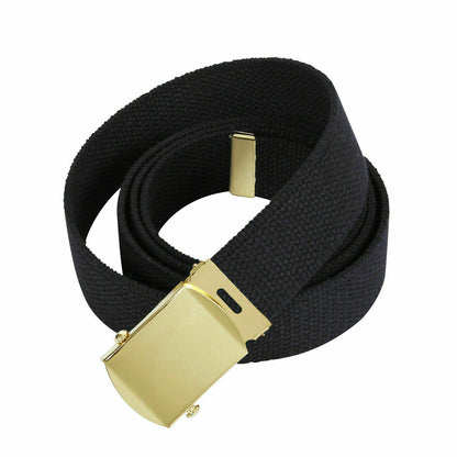 U.S MILITARY BLACK WEB TROUSER BELT WITH BUCKLE U.S.A MADE 44"- 54"