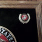 U.S MILITARY MARINE CORPS MEDALLION WITH PINS PRESENTATION SHADOW BOX OAK FRAME