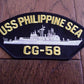 U.S NAVY SHIP HAT PATCH USS PHILIPPINE SEA CG-58 PATCH USA MADE HEAT TRANSFER