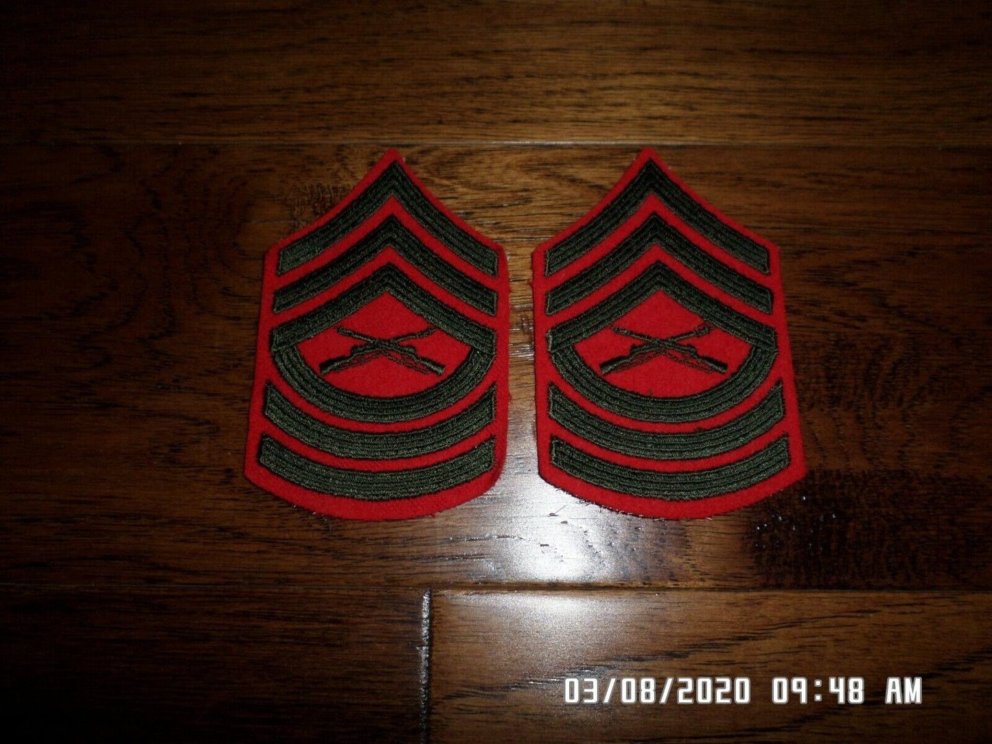 MARINE CORPS MASTER SERGEANT PATCHES SERVICE FEMALE DRESS UNIFORM CHEVRON