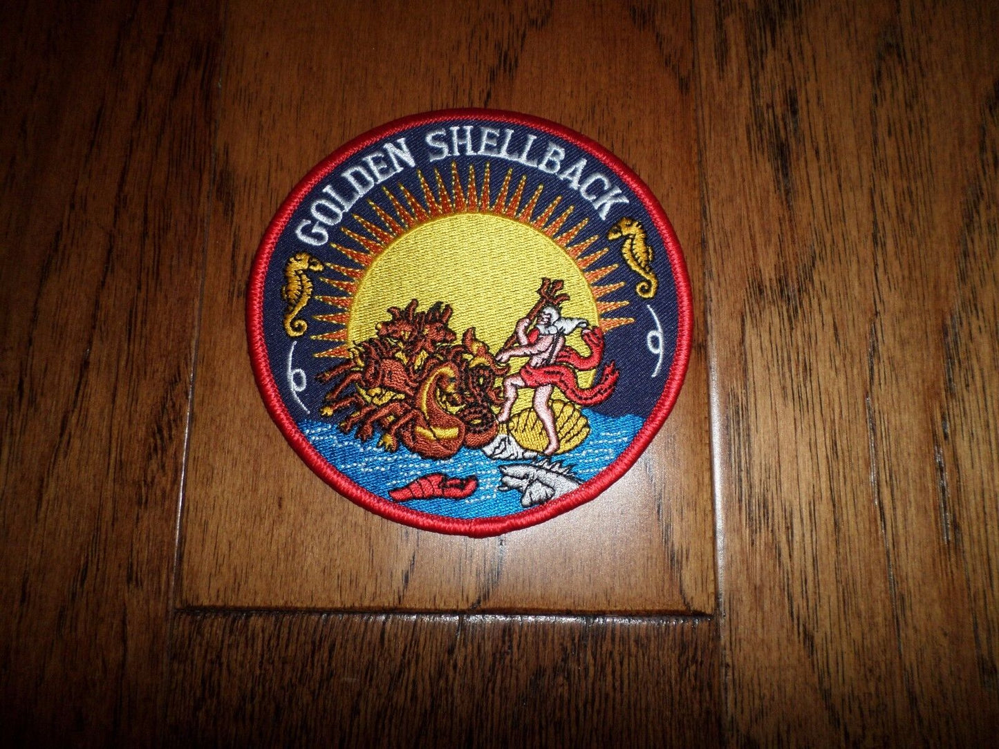 U.S.MILITARY NAVY GOLDEN SHELLBACK PATCH 4 1/2" x 4 1/2" GOOD QUALITY PATCHES