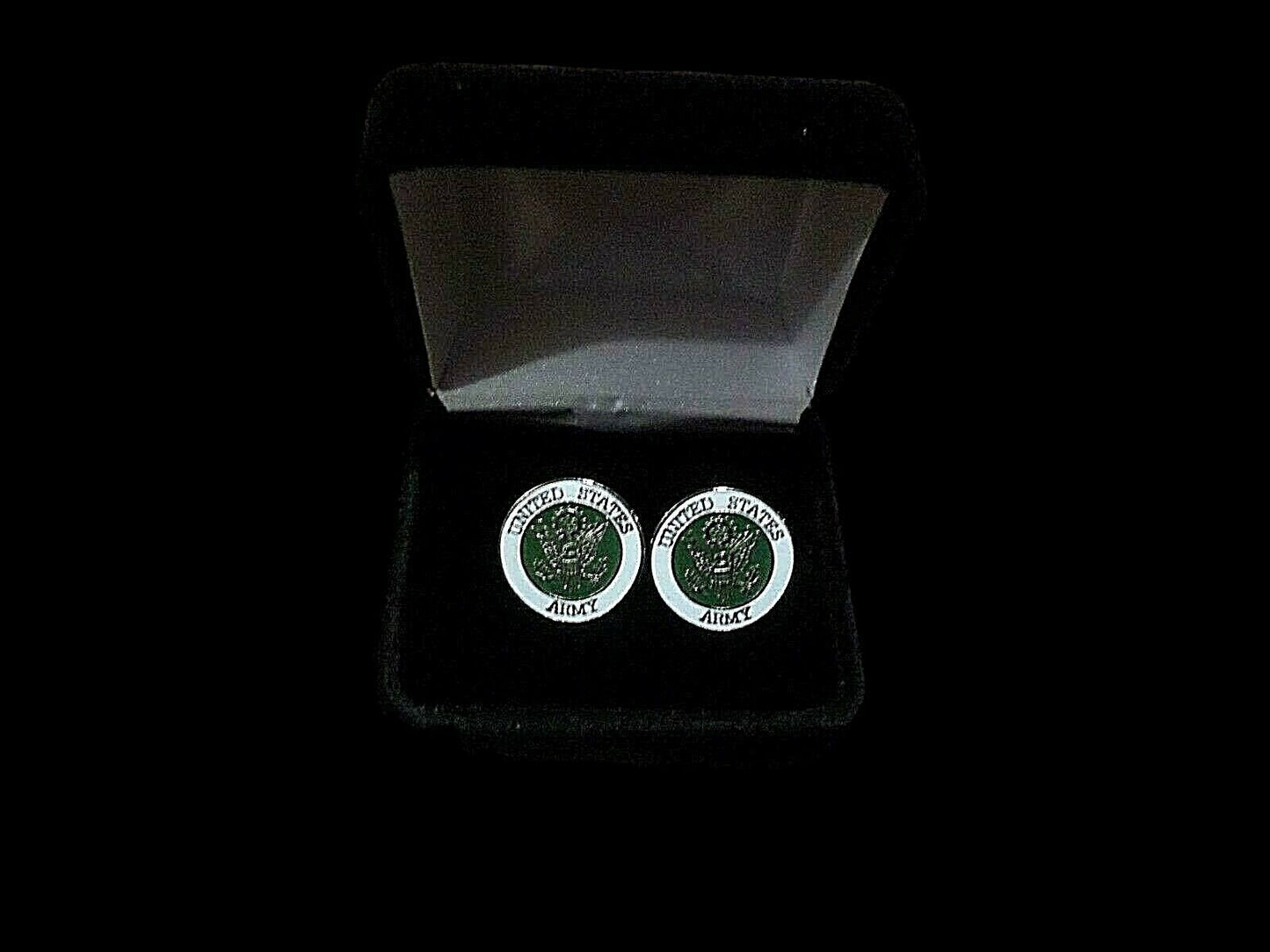 U.S MILITARY ARMY CUFFLINKS WITH JEWELRY BOX 1 SET CUFF LINKS BOXED