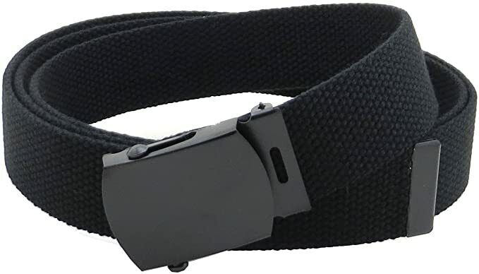 US MILITARY GRADE BLACK WEB BELT WITH BLACK BUCKLE 54 INCHES USA MADE us-military-grade-black-web-belt-with-black-buckle-54-inches-usa-made
