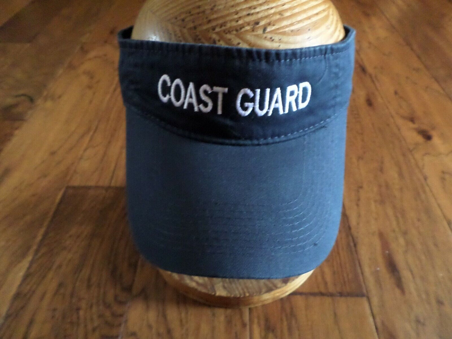 U.S COAST GUARD SUN VISOR CAP BLUE HAT WITH EMBROIDERED WHITE COAST GUARD