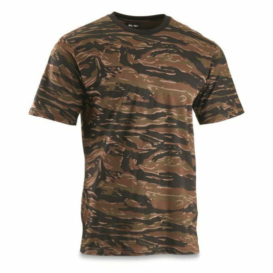 Tiger Stripe Military Camouflage Pattern T-Shirt Combat Army Tee 100% Cotton