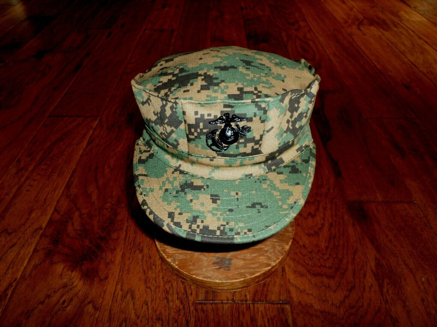 MARINE CORPS STYLE UTILITY HAT U.S.M.C DIGITAL WOODLAND CAP SIZE X-LARGE 7 3/4