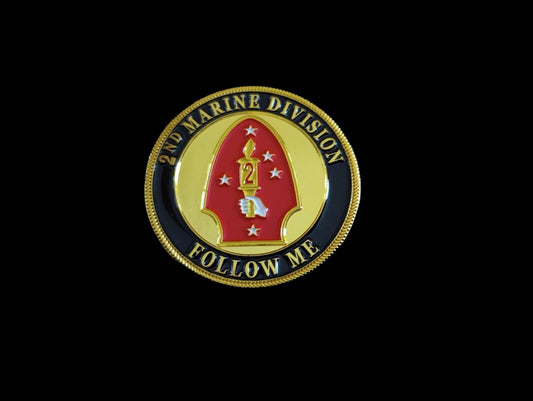 U.S MARINE CORPS 2nd DIVISION CHALLENGE COIN NEW IN PACKAGE COLLECTOR'S SERIES