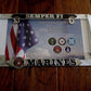 U.S MARINE CORPS SEMPER FI USMC HEAVY DUTY 3D METAL LICENSE PLATE FRAME