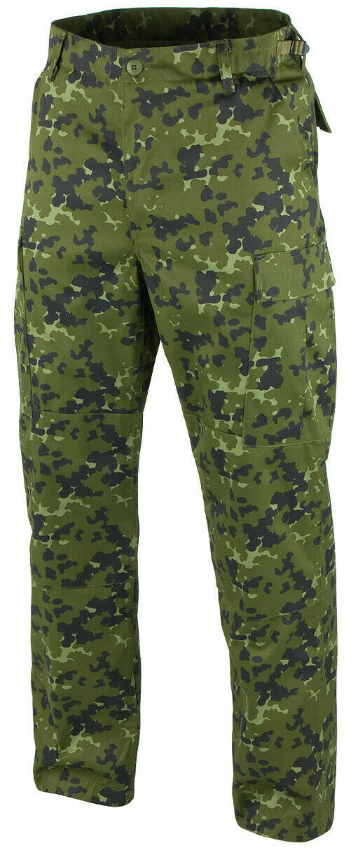 DANISH MILITARY CAMOUFLAGE BDU PANTS MILITARY CARGO 6 POCKET FATIGUE TROUSERS