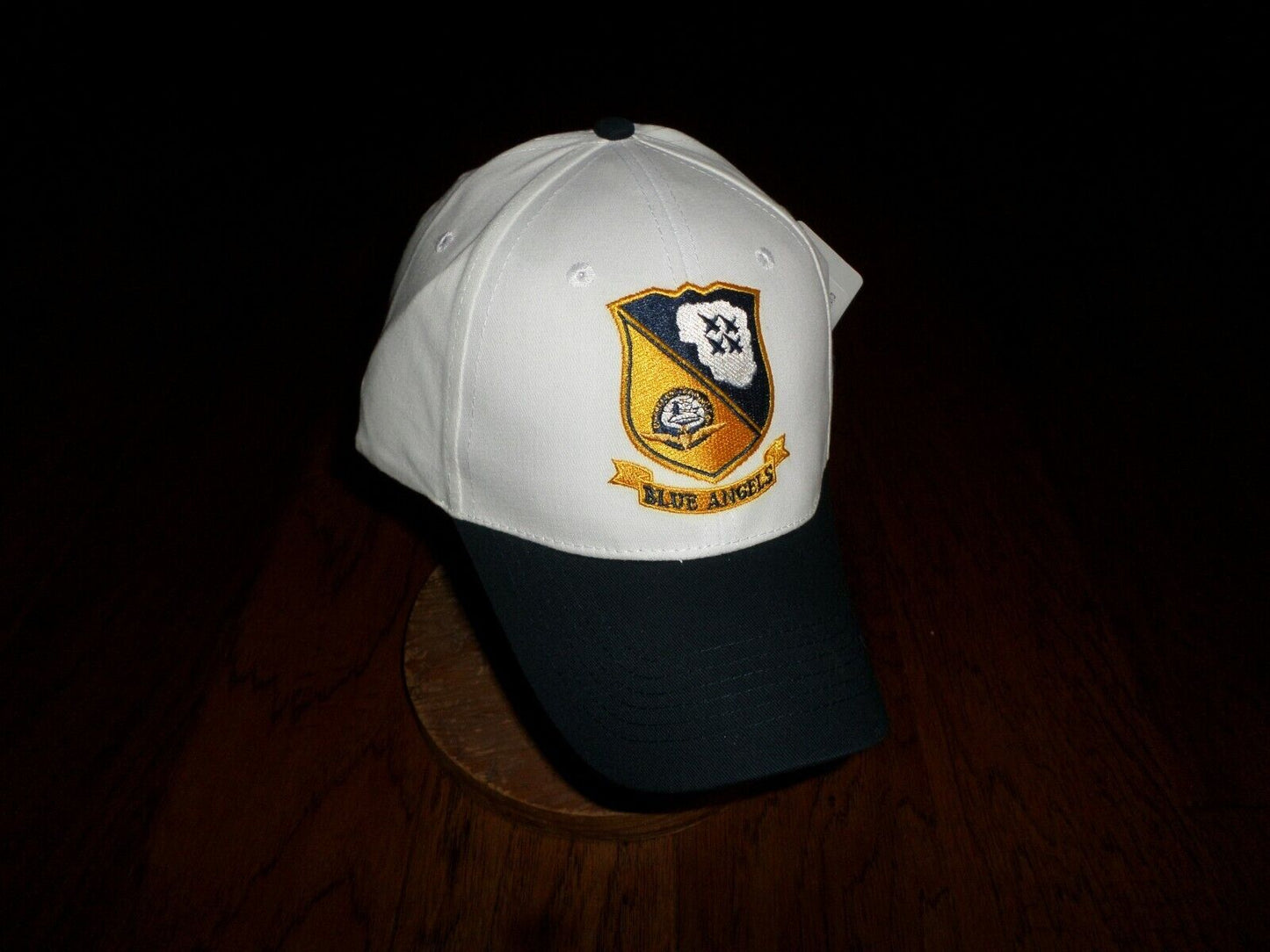 U.S NAVY BLUE ANGELS HAT BALL CAP NAVY PILOT WHITE BLUE VISOR