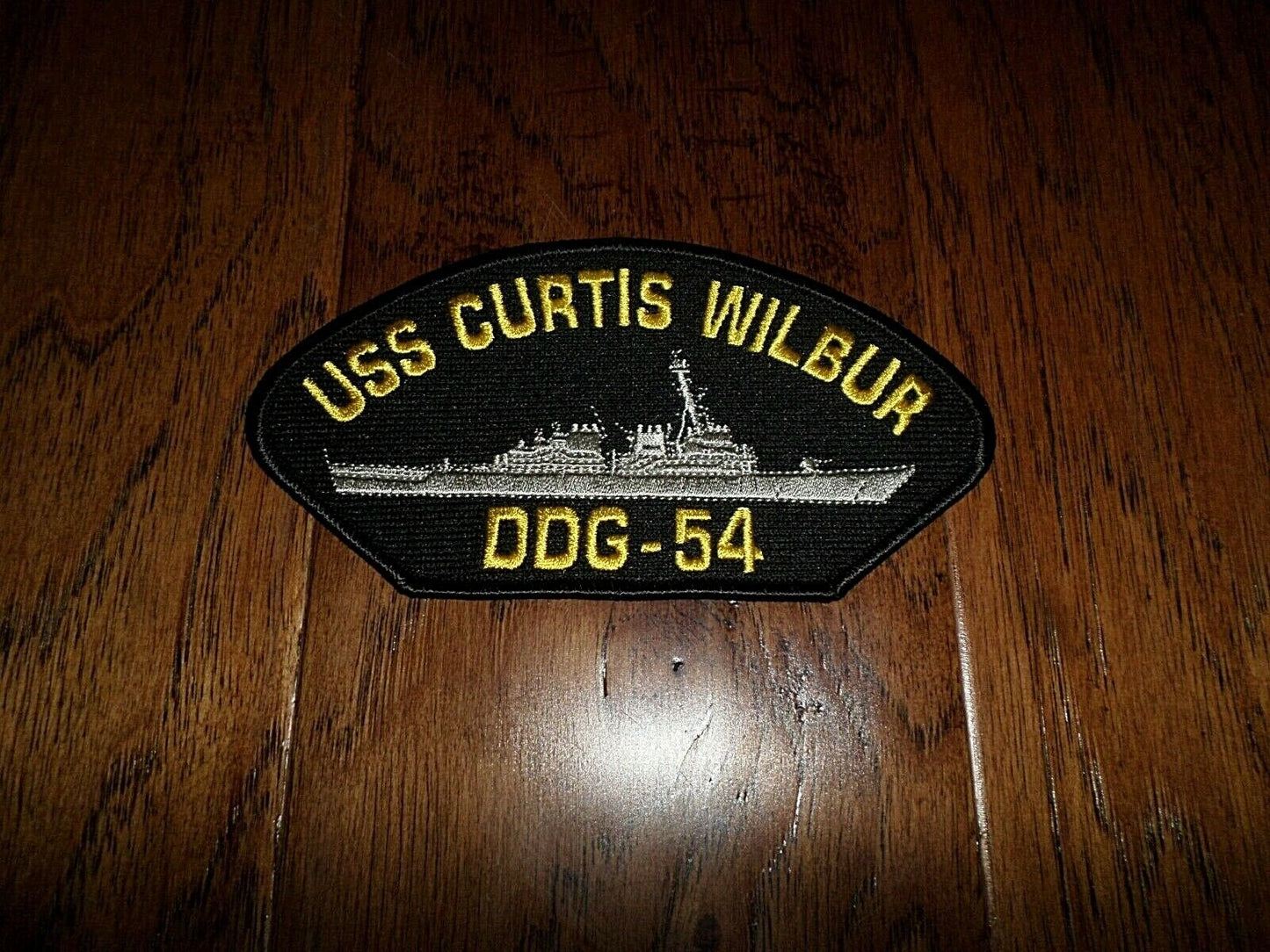 U.S NAVY SHIP HAT PATCH USS CURTIS WILBUR DDG-54 SHIP PATCH HEAT TRANSFER