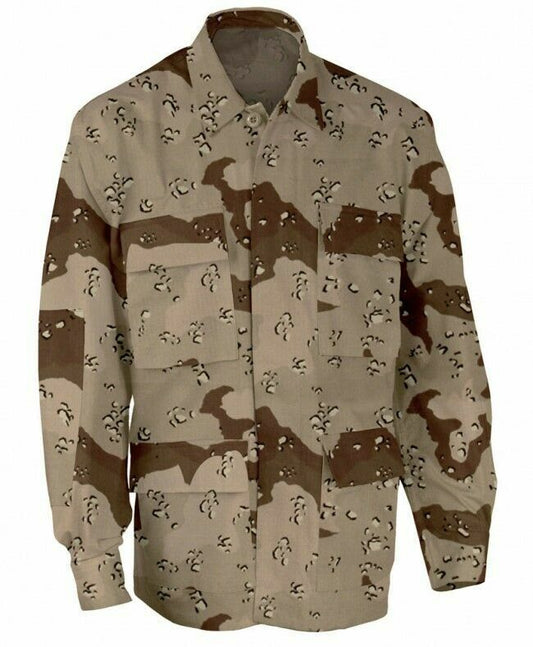 MILITARY ISSUE BDU FATIGUE TACTICAL 4 POCKET SHIRTS DESERT CAMOUFLAGE USA MADE