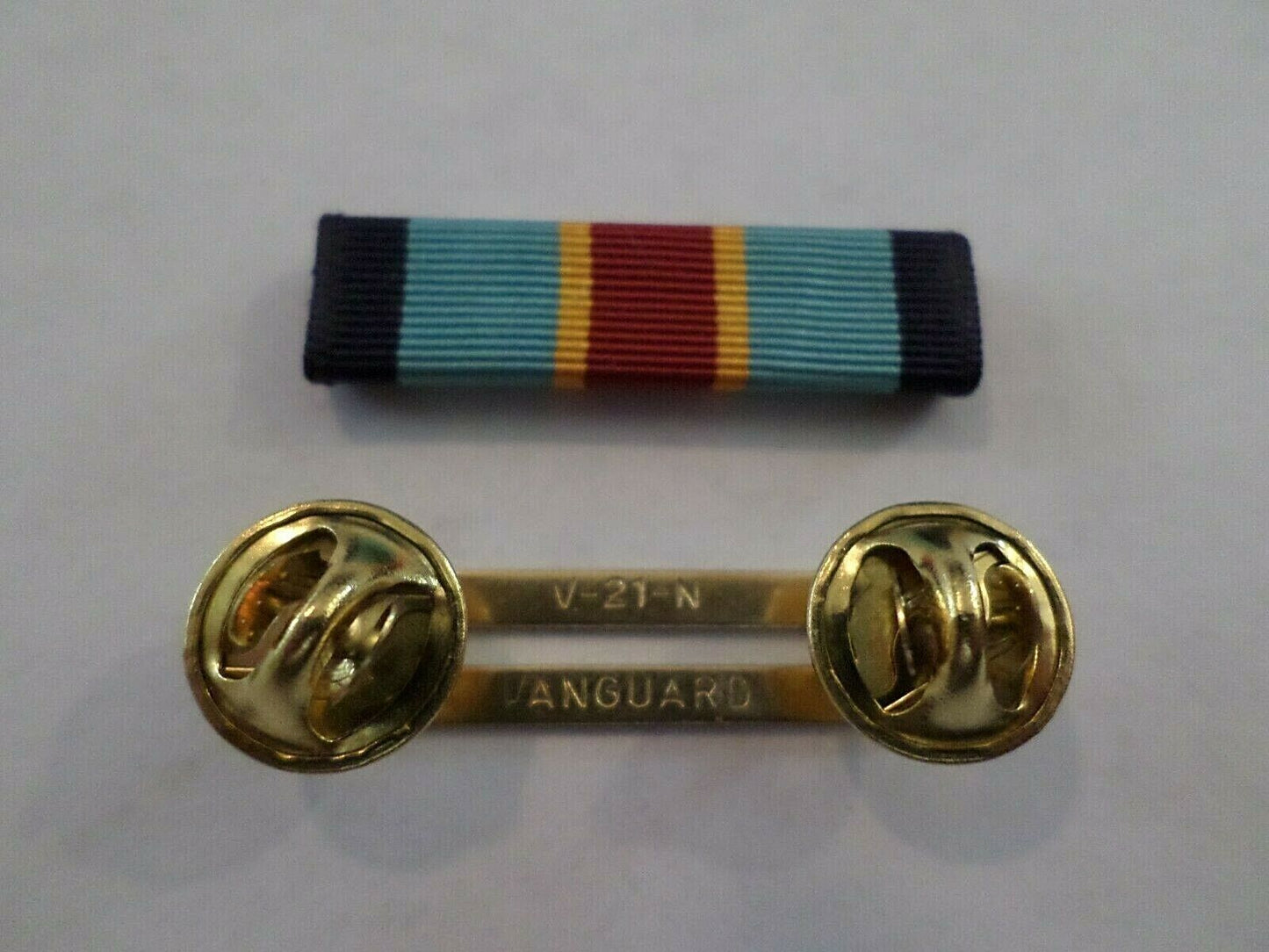 ARMY OVERSEAS SERVICE RIBBON WITH RIBBON HOLDER US MILITARY ISSUE VETERAN