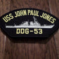 U.S NAVY SHIP HAT PATCH USS JOHN PAUL JONES DDG-53 SHIP PATCH HEAT TRANSFER