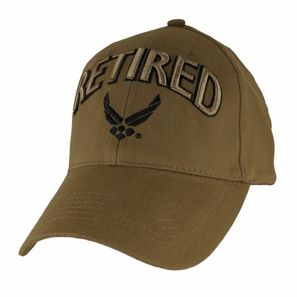 NEW U.S AIR FORCE RETIRED COYOTE BROWN HAT 3D EMBROIDERED  BALL CAP