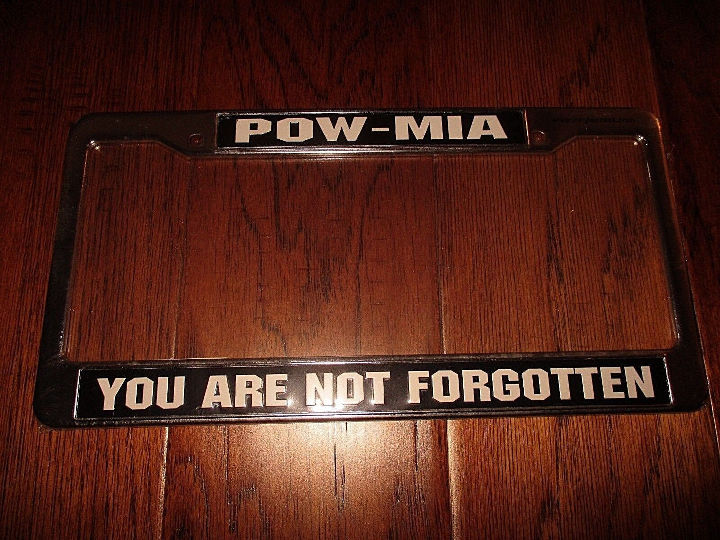 U.S MILITARY POW-MIA  LICENSE PLATE FRAME, UNIQUE RAISED LETTER 3D DESIGN.