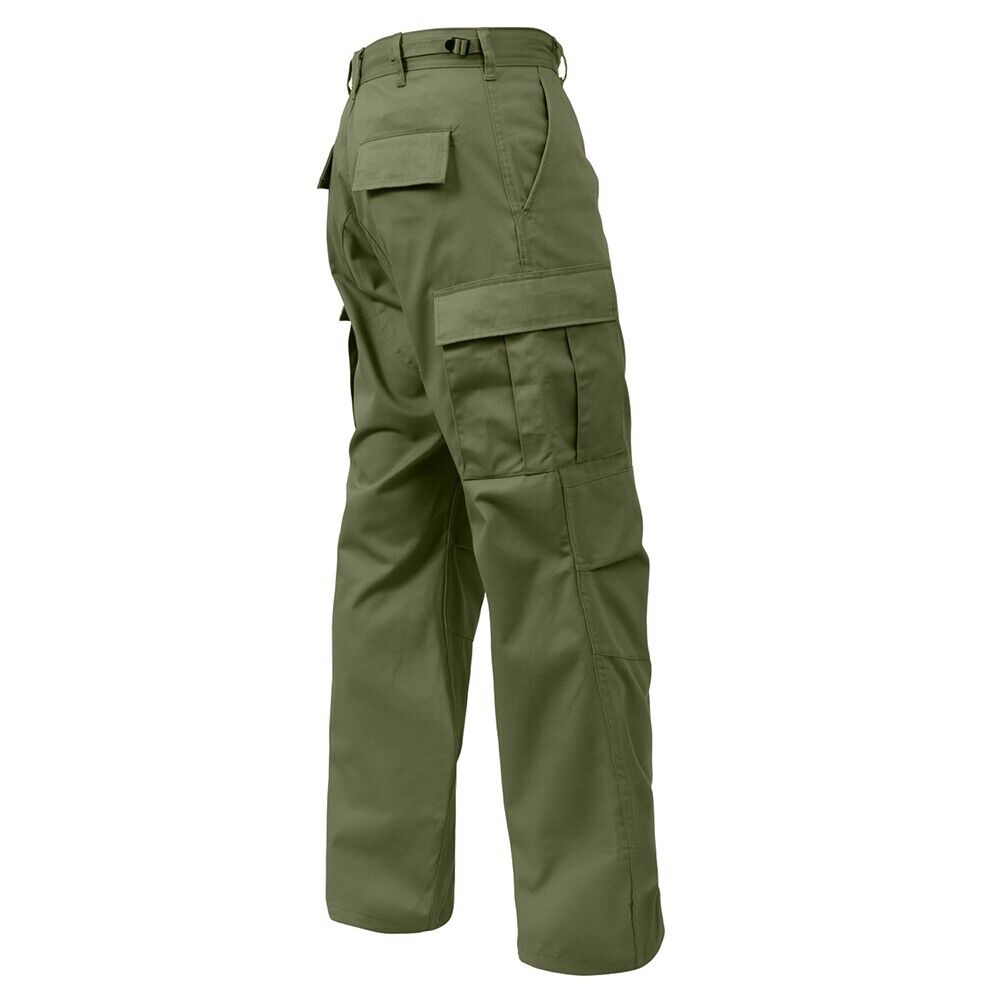 MILITARY STYLE OD GREEN  BDU PANTS 6 POCKET FATIGUE TROUSERS U.S.A MADE