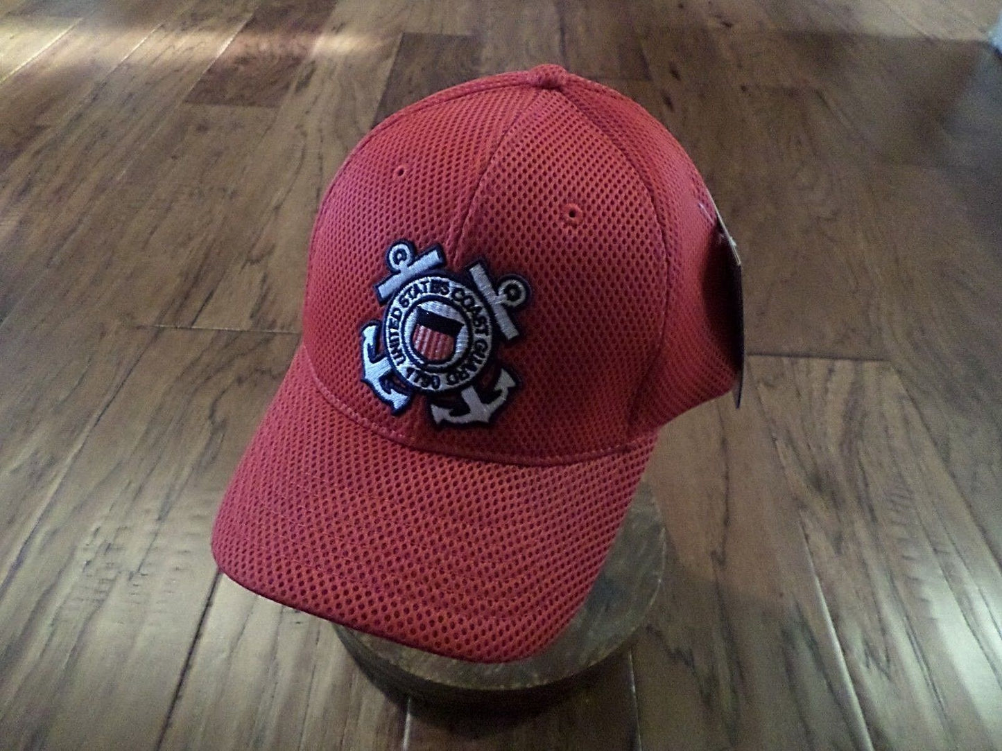 New U.S Coast Guard Hat Air Mesh 3-D Embroidered CG Red Baseball Cap