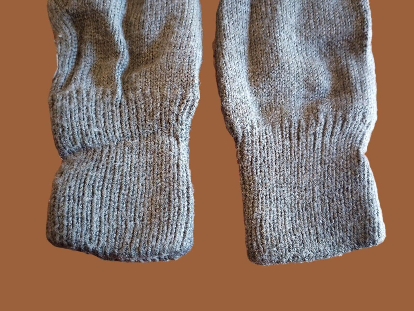 SWISS MILITARY WOOL MITTENS ARMY COLD WEATHER LEATHER PALMS SURPLUS