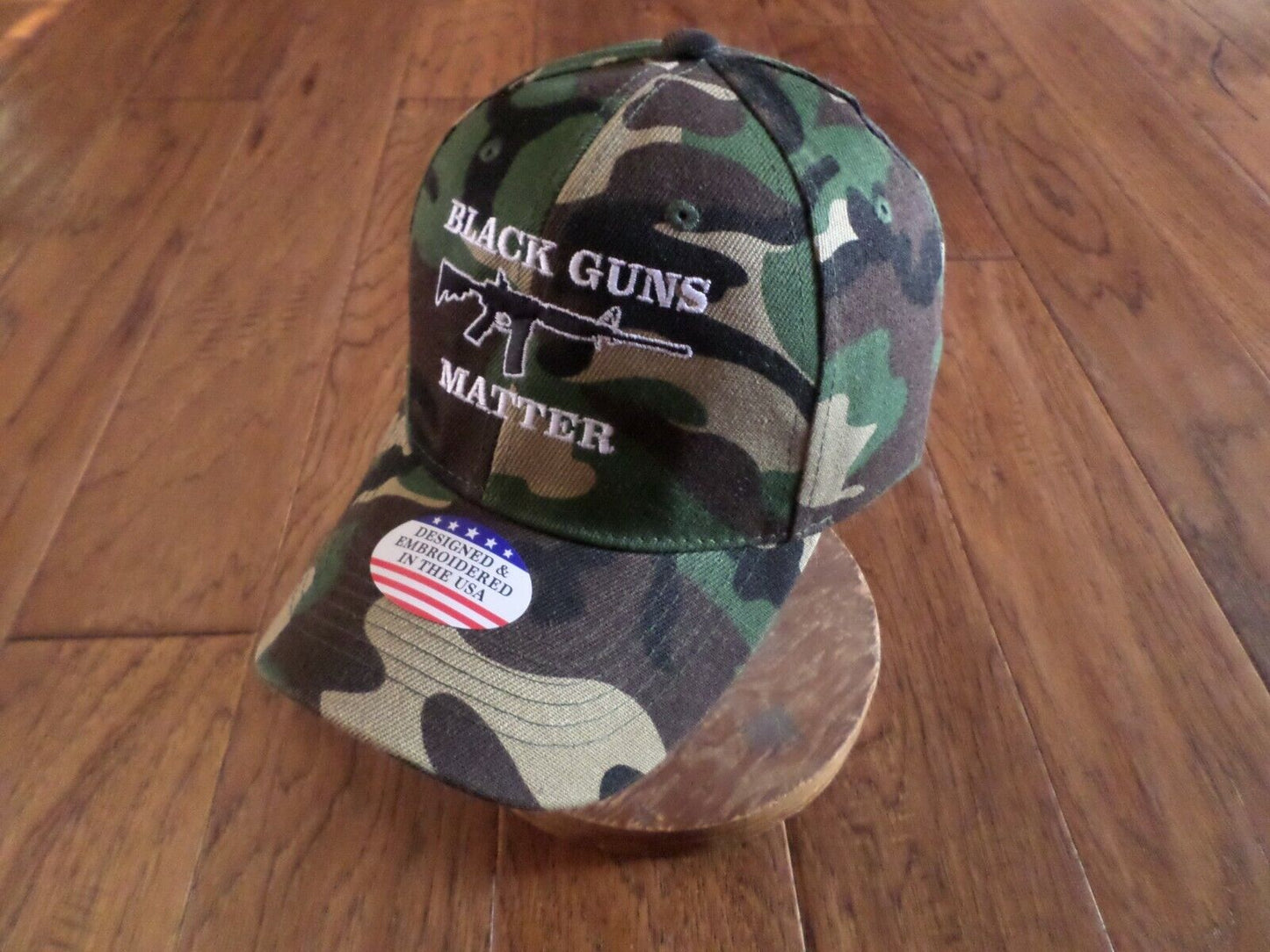 BLACK GUNS MATTER 6 PANEL CAP EMBROIDERED HAT CAMOUFLAGE 2nd AMENDMENT